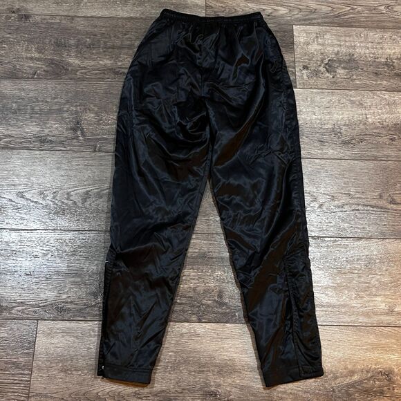 Vintage 90's Black Nike Lined Track Pants Button Zip Ankles Women's Medium 8-10 - Picture 6 of 7